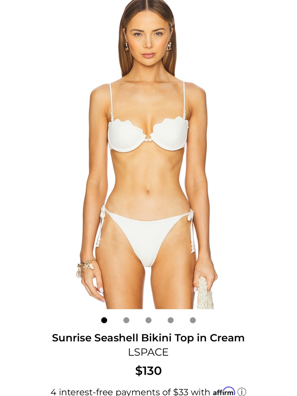 LSpace Sunrise Seashell Cream Bikini Top